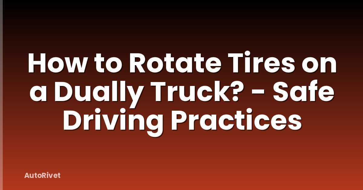 How to Rotate Tires on a Dually Truck? - Safe Driving Practices