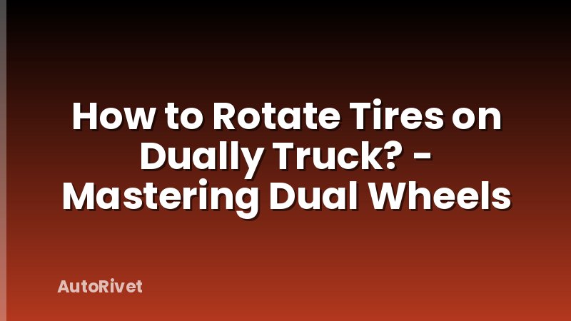 How to Rotate Tires on Dually Truck? - Mastering Dual Wheels
