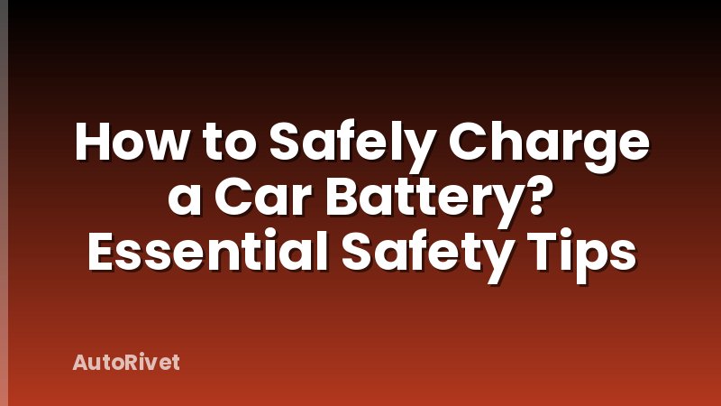How to Safely Charge a Car Battery? Essential Safety Tips