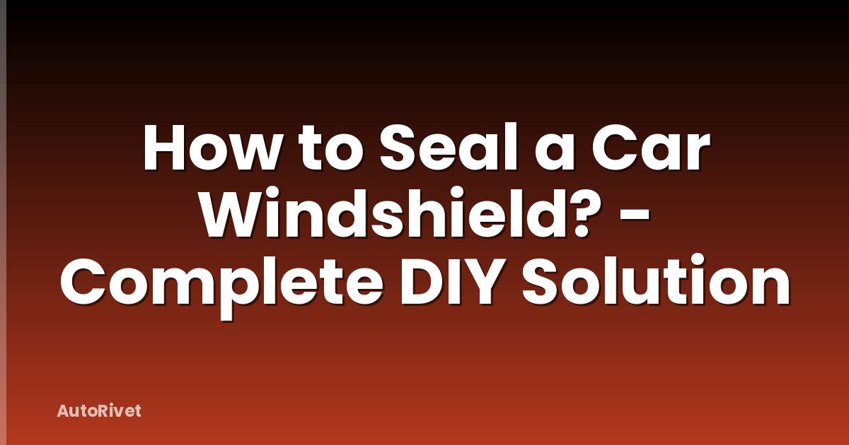 How to Seal a Car Windshield? - Complete DIY Solution