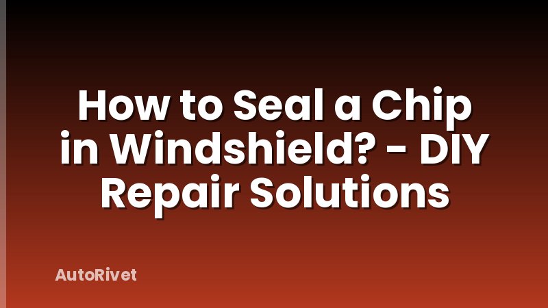 How to Seal a Chip in Windshield? - DIY Repair Solutions