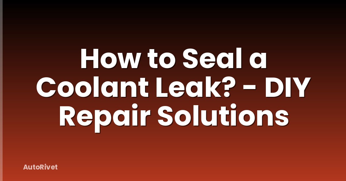 How to Seal a Coolant Leak? - DIY Repair Solutions