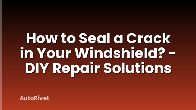 How to Seal a Crack in Your Windshield? - DIY Repair Solutions