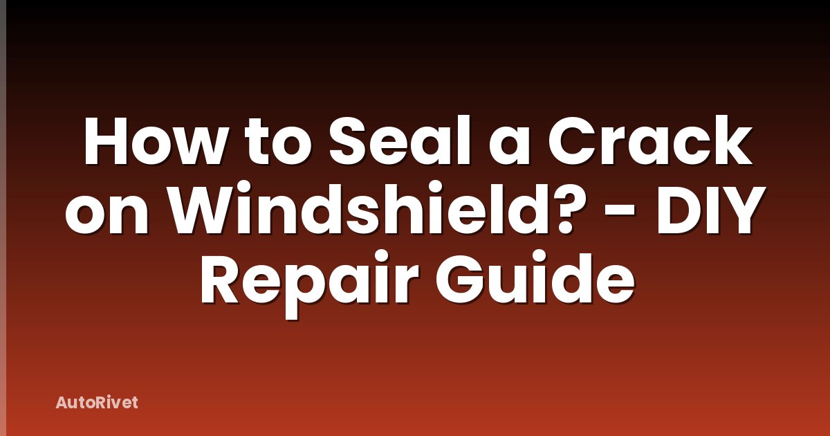 How to Seal a Crack on Windshield? - DIY Repair Guide