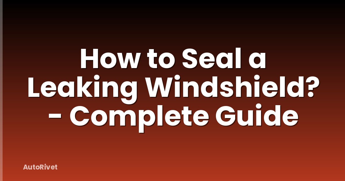 How to Seal a Leaking Windshield? - Complete Guide