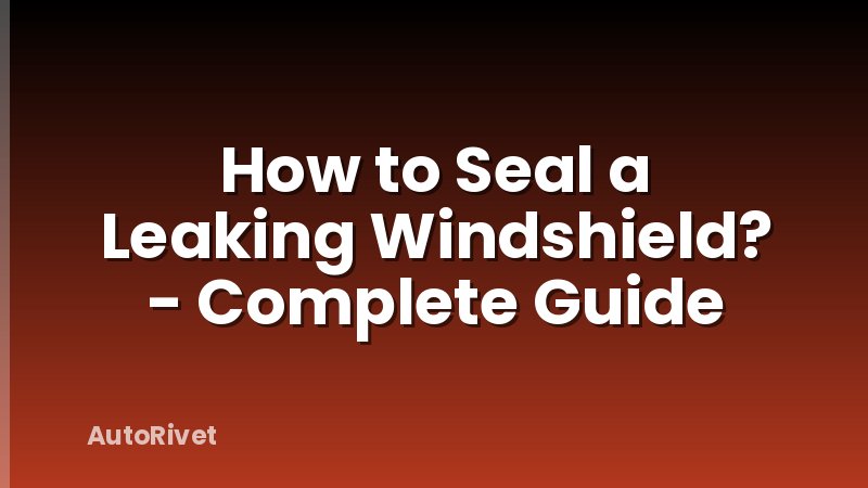 How to Seal a Leaking Windshield? - Complete Guide