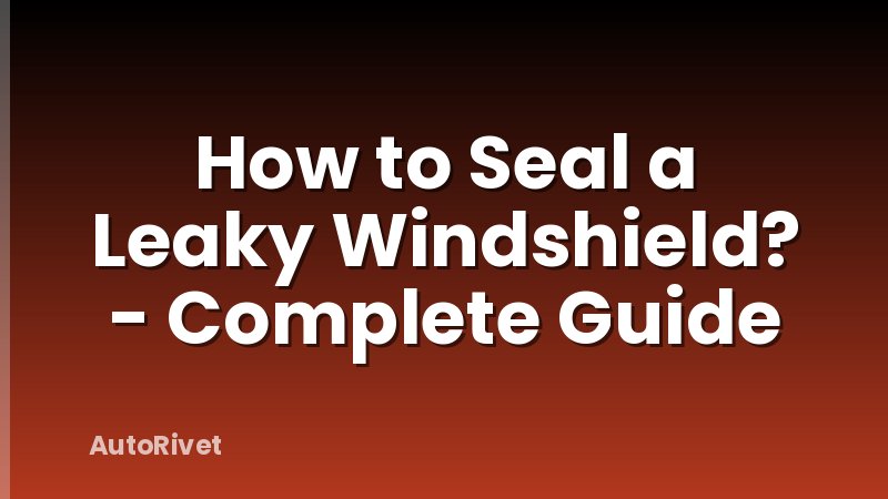 How to Seal a Leaky Windshield? - Complete Guide