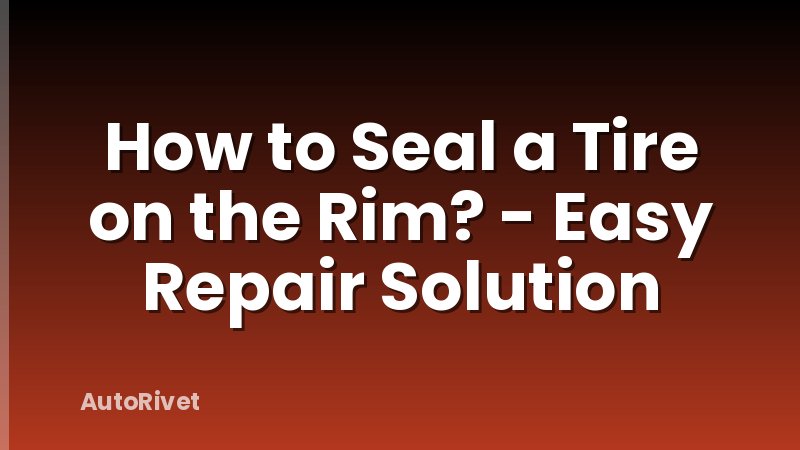 How to Seal a Tire on the Rim? - Easy Repair Solution