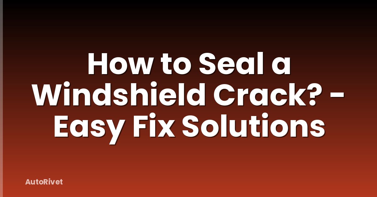 How to Seal a Windshield Crack? - Easy Fix Solutions