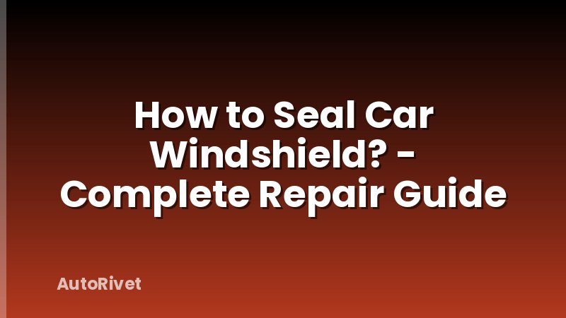 How to Seal Car Windshield? - Complete Repair Guide