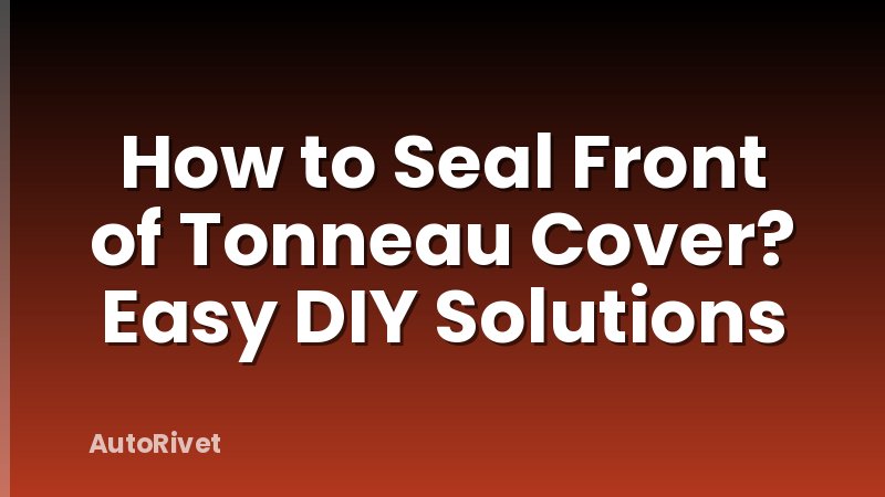How to Seal Front of Tonneau Cover? Easy DIY Solutions