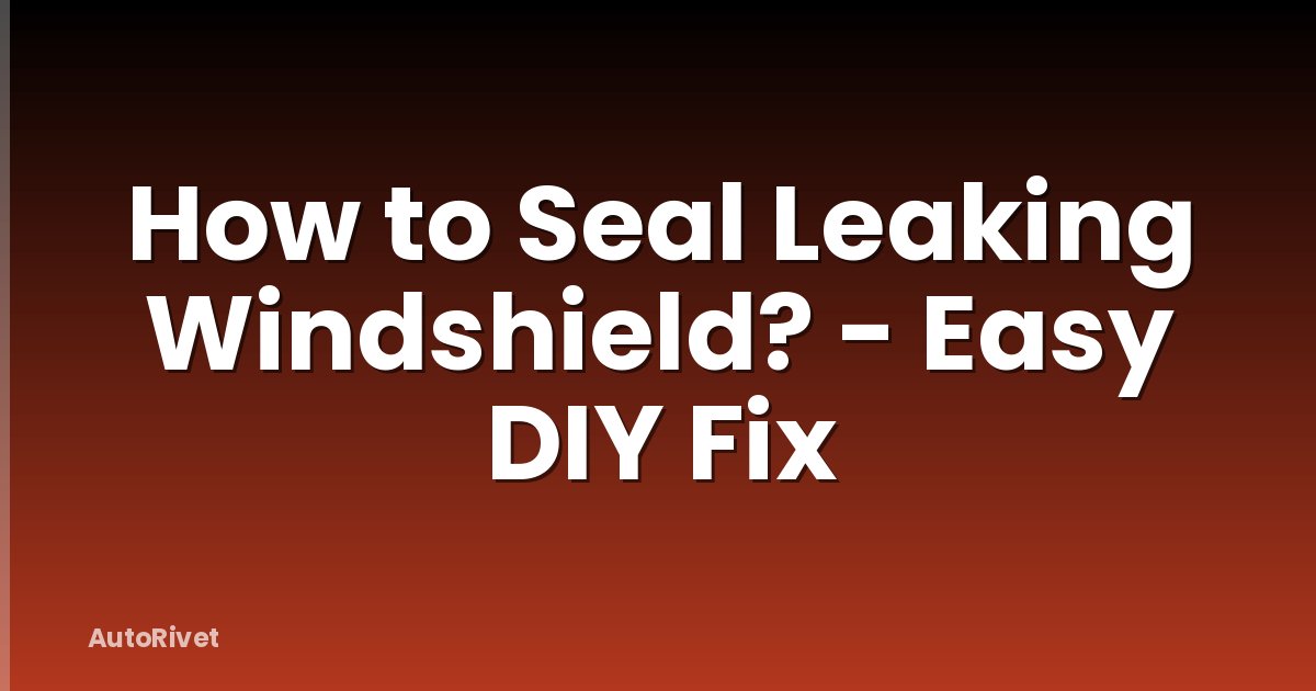 How to Seal Leaking Windshield? - Easy DIY Fix