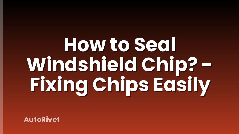How to Seal Windshield Chip? - Fixing Chips Easily