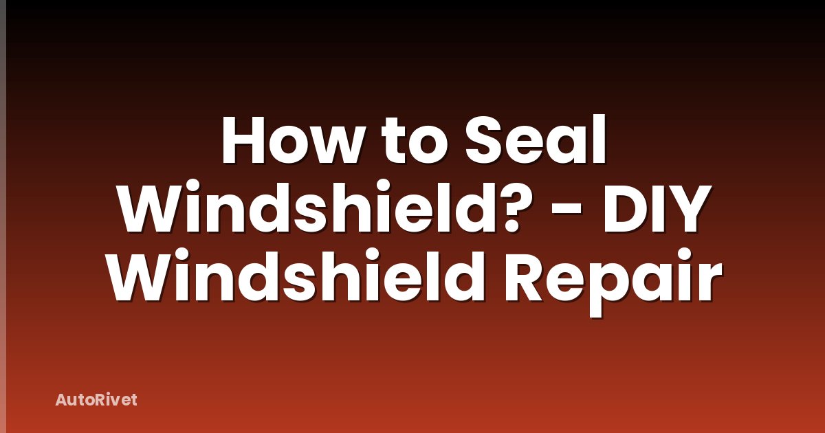 How to Seal Windshield? - DIY Windshield Repair