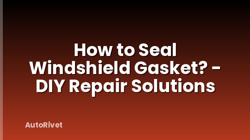 How to Seal Windshield Gasket? - DIY Repair Solutions