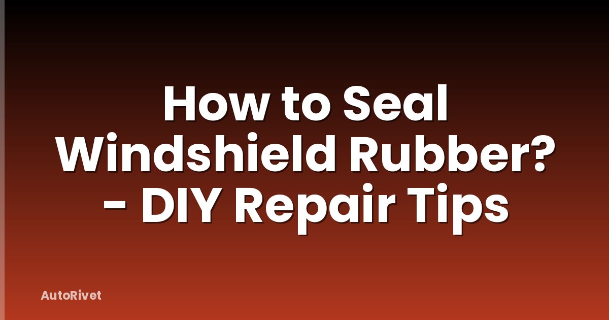 How to Seal Windshield Rubber? - DIY Repair Tips