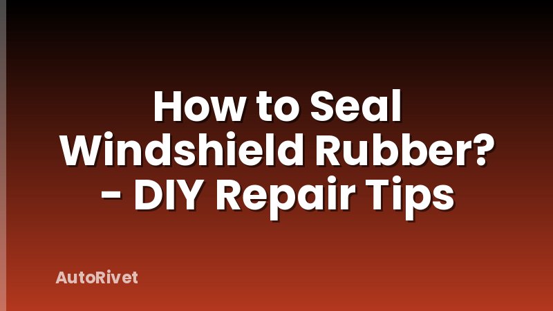 How to Seal Windshield Rubber? - DIY Repair Tips