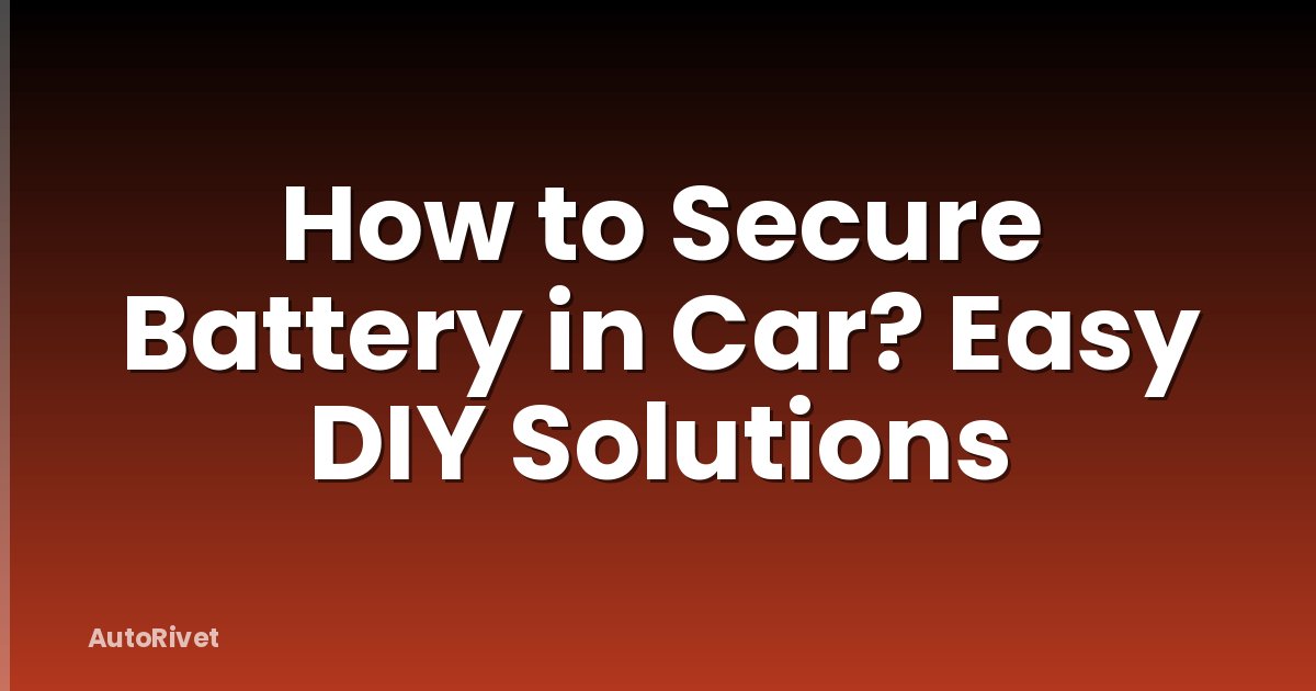 How to Secure Battery in Car? Easy DIY Solutions