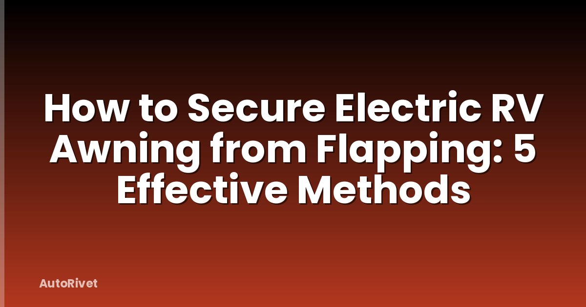 How to Secure Electric RV Awning from Flapping: 5 Effective Methods