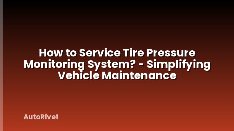 How to Service Tire Pressure Monitoring System? - Simplifying Vehicle Maintenance