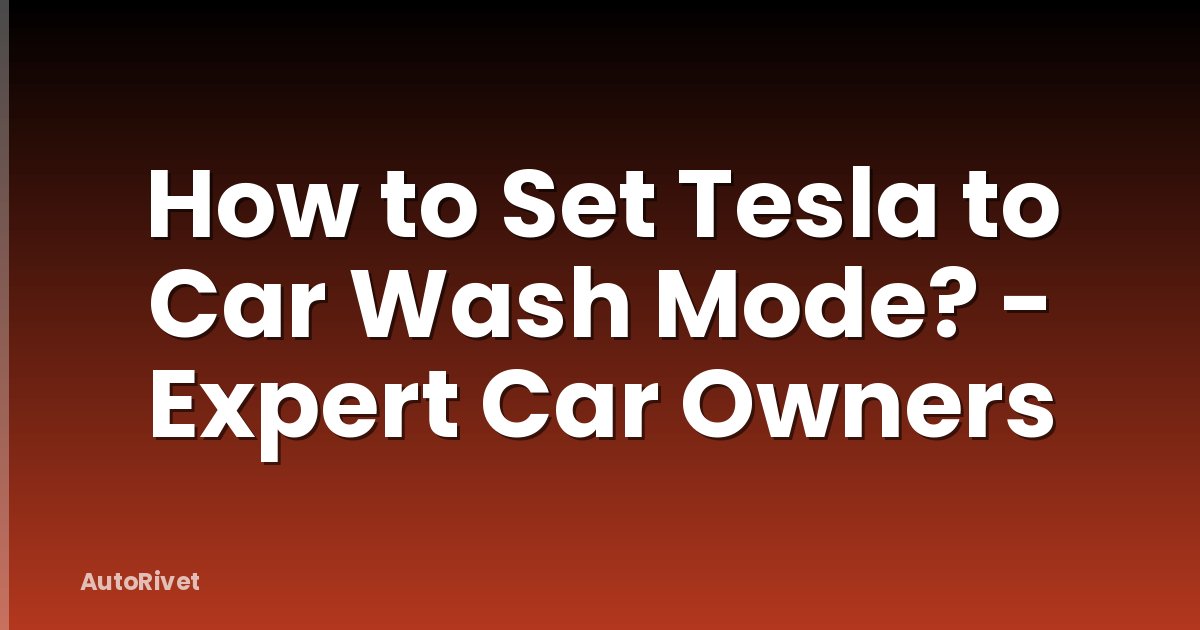 How to Set Tesla to Car Wash Mode? - Expert Car Owners
