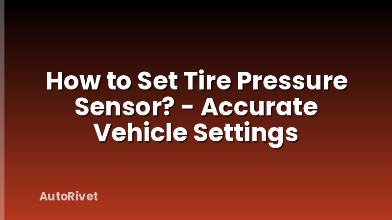How to Set Tire Pressure Sensor? - Accurate Vehicle Settings