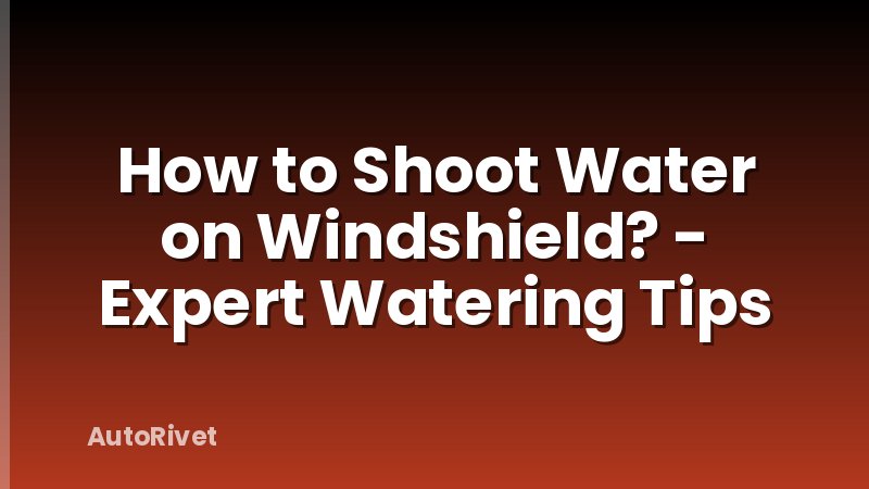 How to Shoot Water on Windshield? - Expert Watering Tips