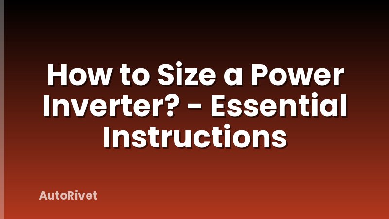 How to Size a Power Inverter? - Essential Instructions