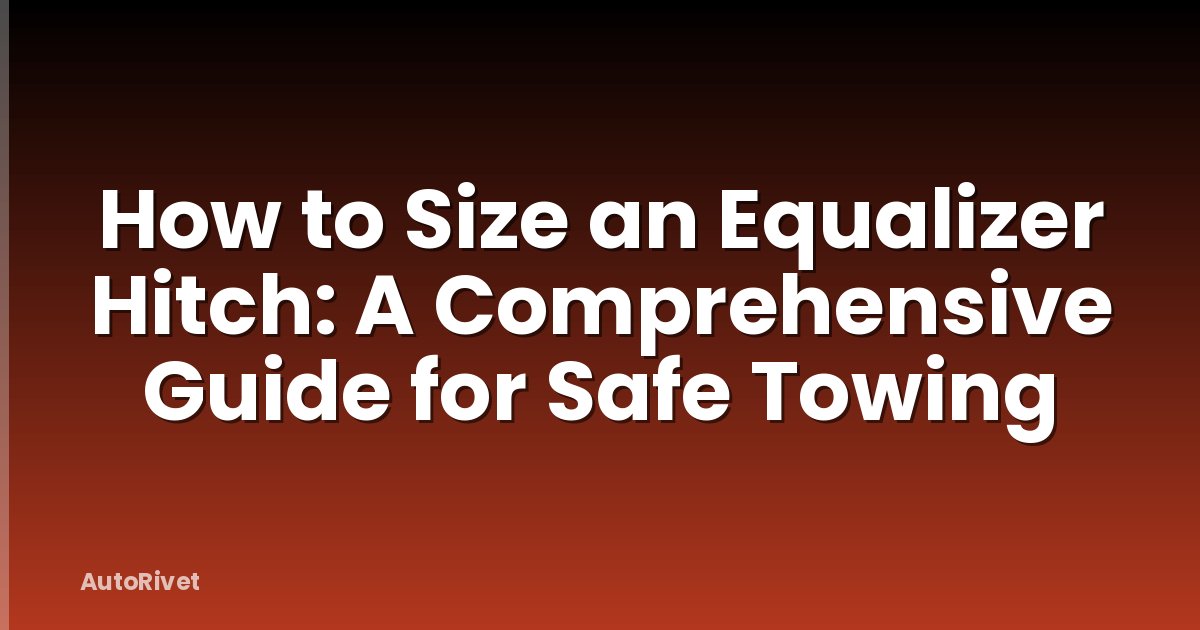 How to Size an Equalizer Hitch: A Comprehensive Guide for Safe Towing