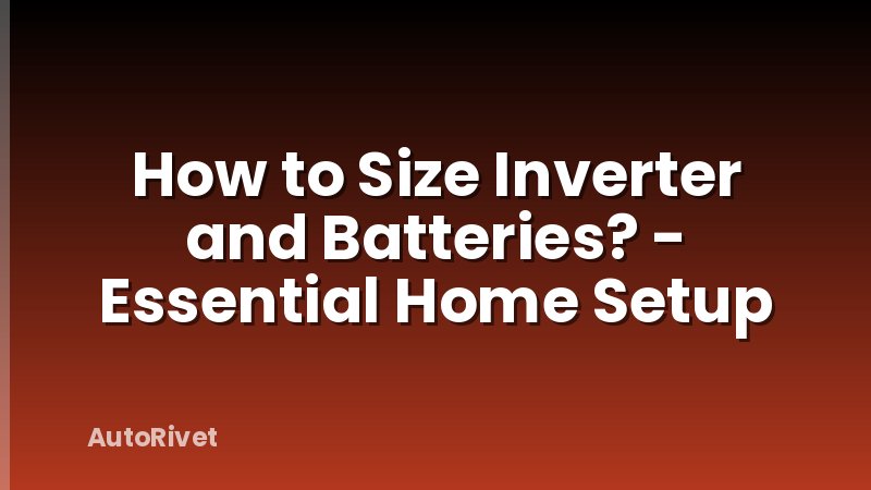 How to Size Inverter and Batteries? - Essential Home Setup