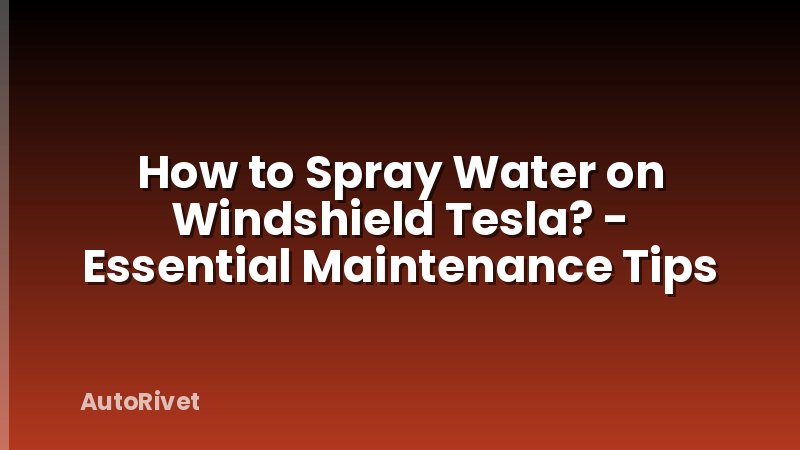 How to Spray Water on Windshield Tesla? - Essential Maintenance Tips