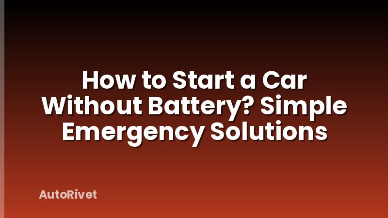 How to Start a Car Without Battery? Simple Emergency Solutions