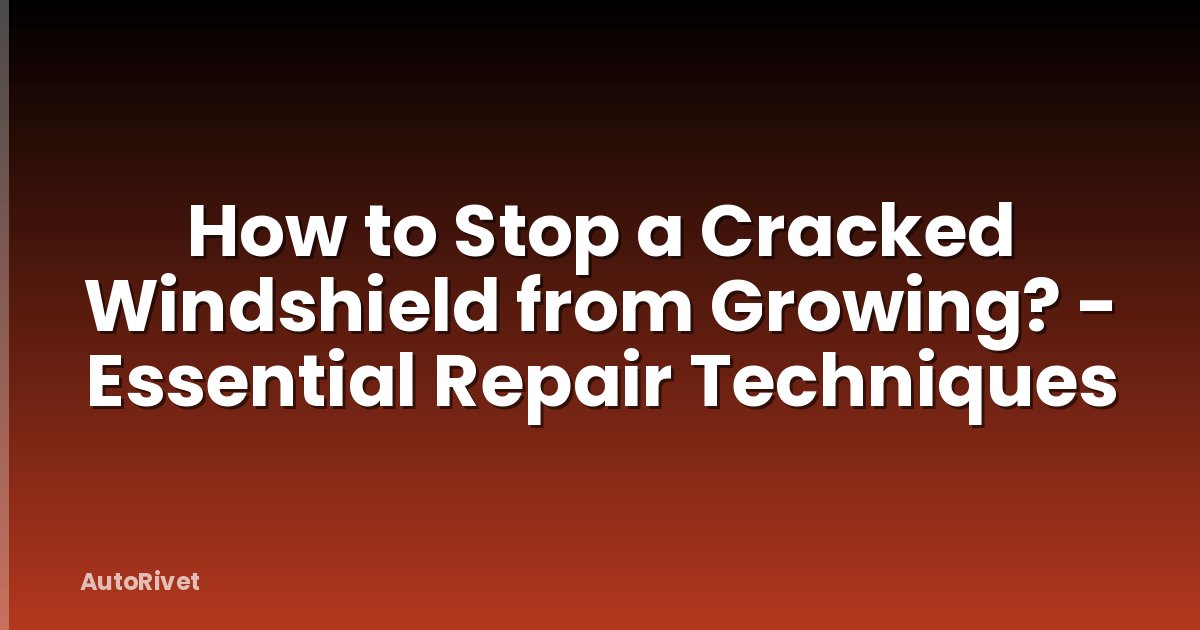 How to Stop a Cracked Windshield from Growing? - Essential Repair Techniques