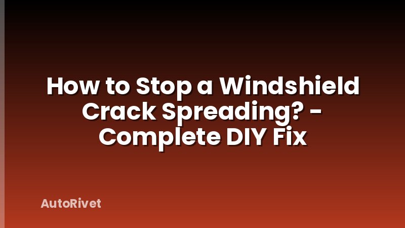 How to Stop a Windshield Crack Spreading? - Complete DIY Fix
