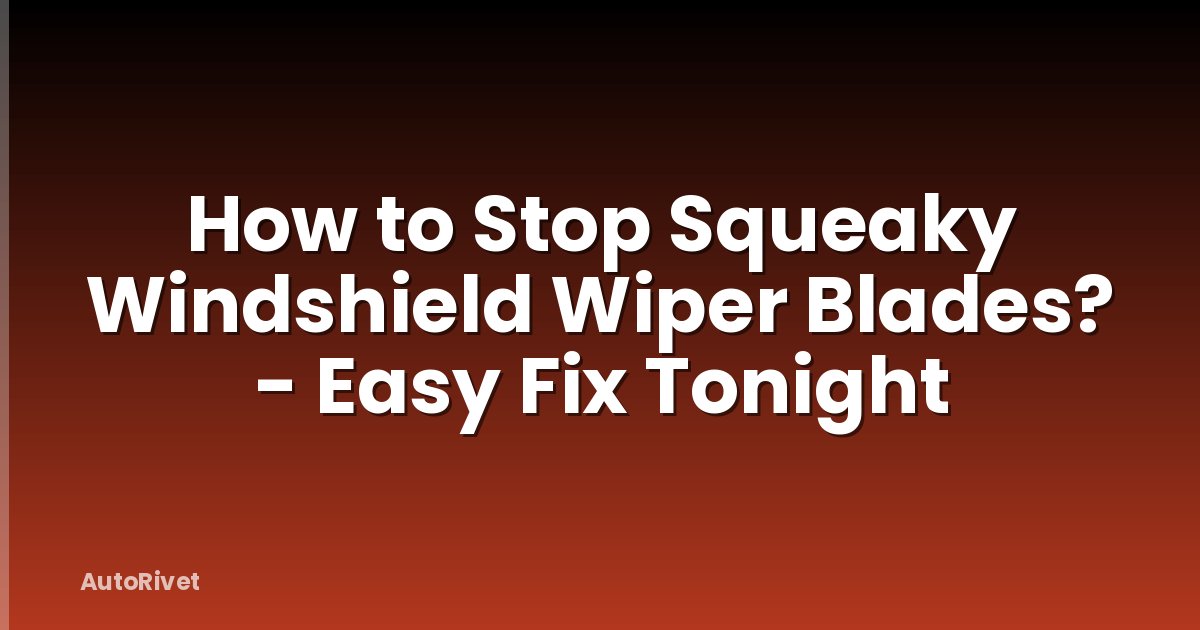 How to Stop Squeaky Windshield Wiper Blades? - Easy Fix Tonight