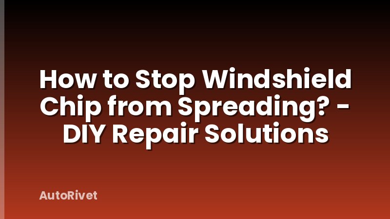 How to Stop Windshield Chip from Spreading? - DIY Repair Solutions