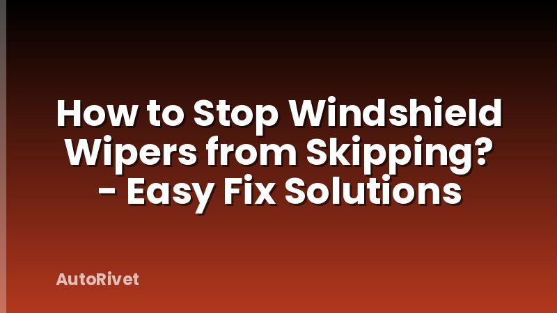 How to Stop Windshield Wipers from Skipping? - Easy Fix Solutions