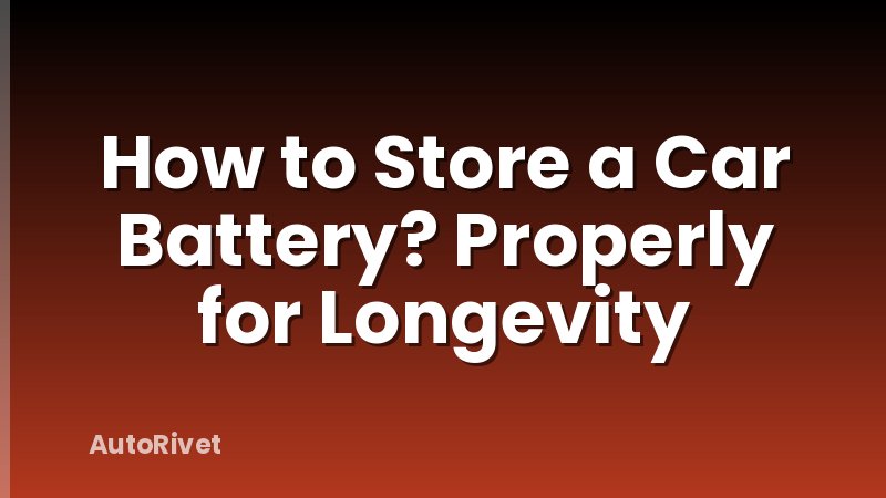 How to Store a Car Battery? Properly for Longevity