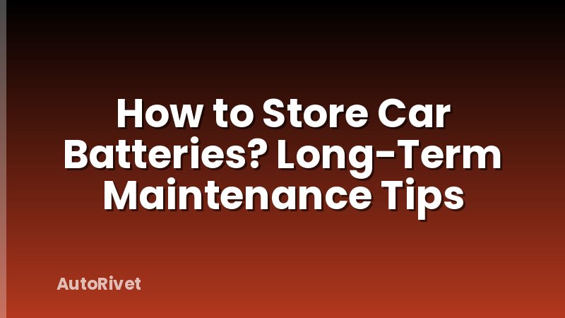 How to Store Car Batteries? Long-Term Maintenance Tips
