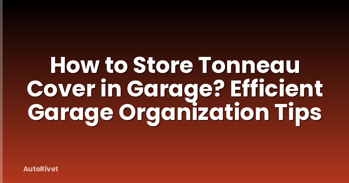 How to Store Tonneau Cover in Garage? Efficient Garage Organization Tips