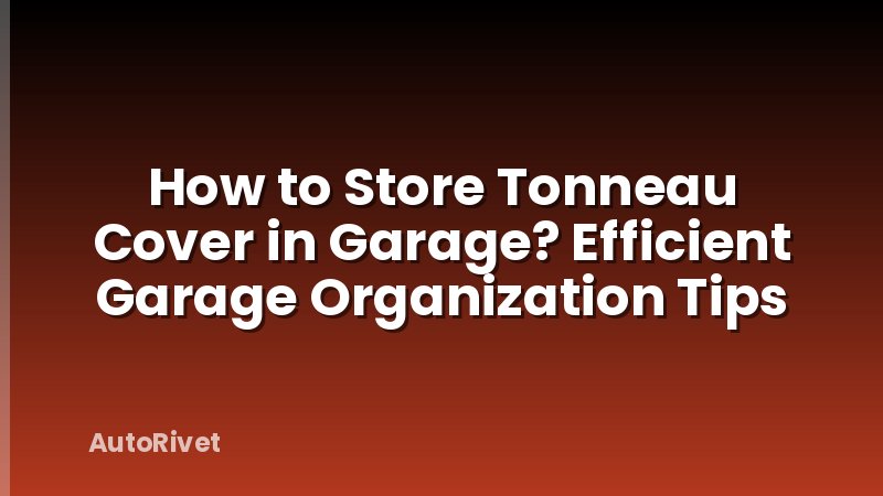How to Store Tonneau Cover in Garage? Efficient Garage Organization Tips