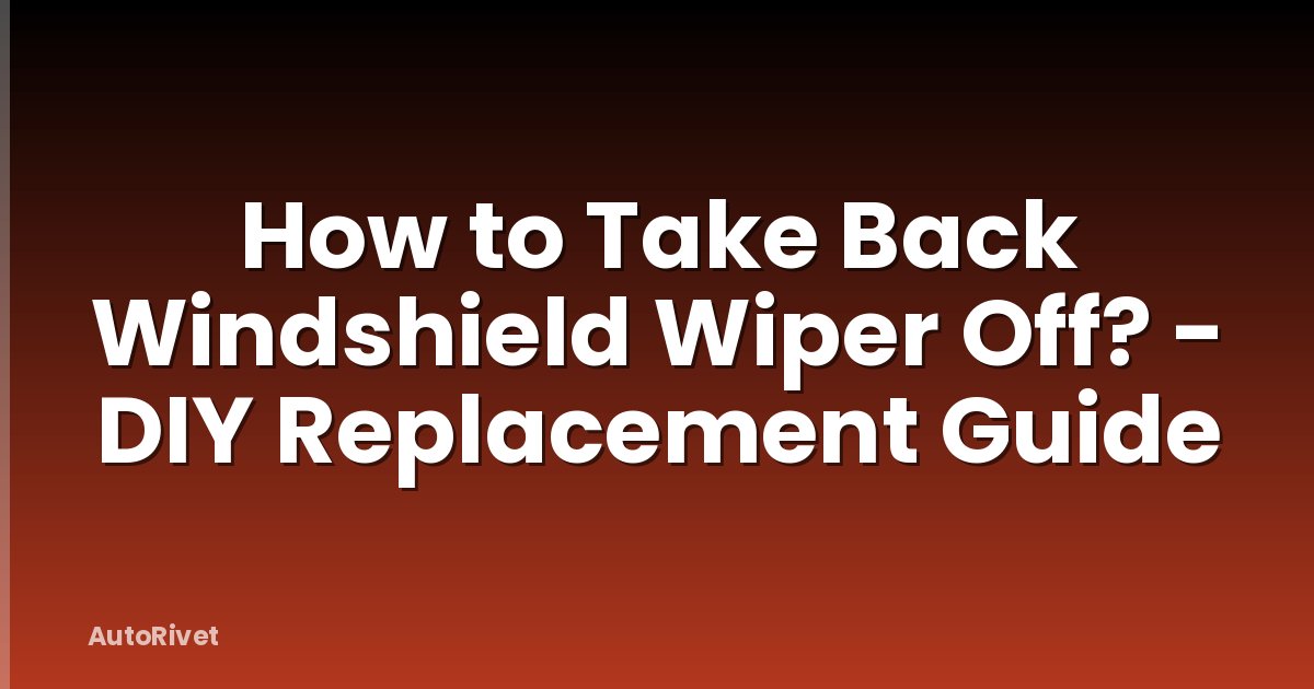 How to Take Back Windshield Wiper Off? - DIY Replacement Guide