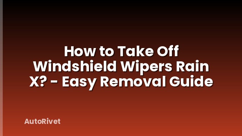 How to Take Off Windshield Wipers Rain X? - Easy Removal Guide