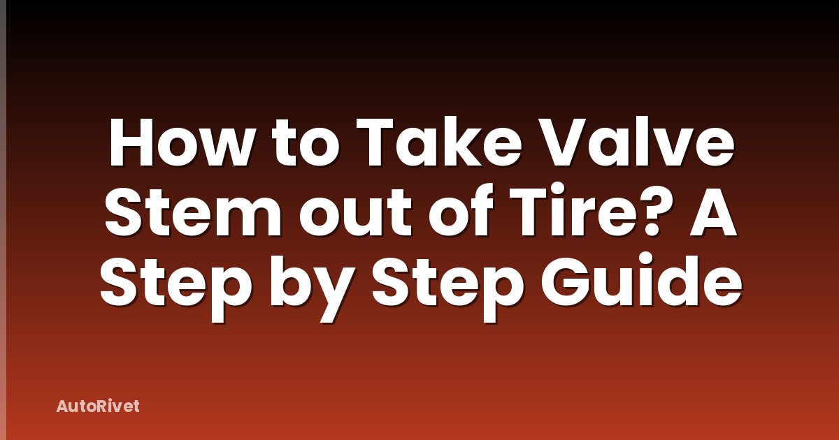 How to Take Valve Stem out of Tire? A Step by Step Guide