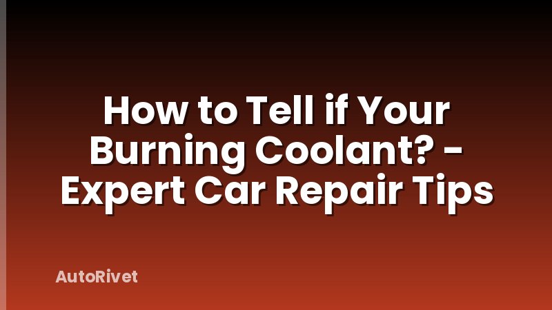 How to Tell if Your Burning Coolant? - Expert Car Repair Tips