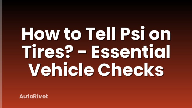 How to Tell Psi on Tires? - Essential Vehicle Checks