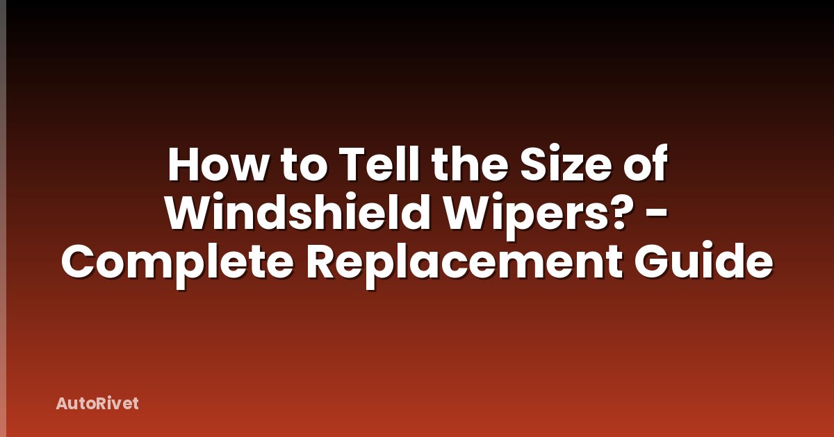 How to Tell the Size of Windshield Wipers? - Complete Replacement Guide