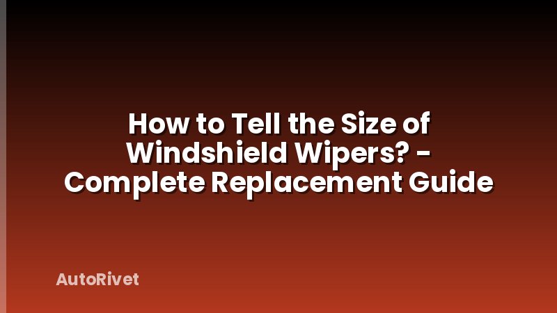 How to Tell the Size of Windshield Wipers? - Complete Replacement Guide