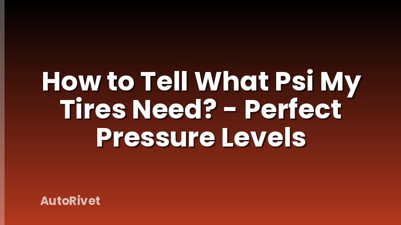 How to Tell What Psi My Tires Need? - Perfect Pressure Levels
