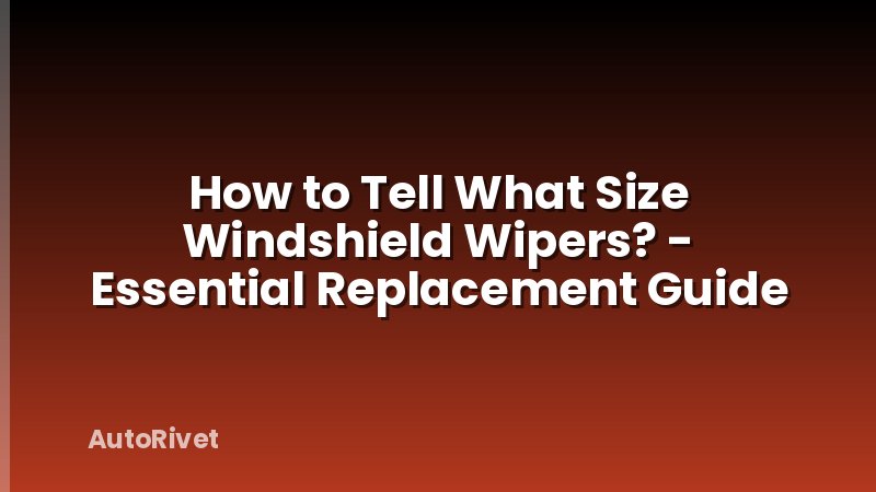 How to Tell What Size Windshield Wipers? - Essential Replacement Guide
